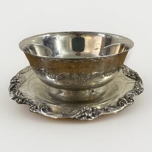 Vintage Reed & Barton King Francis Sauce Gravy Bowl Underplate Silverplate USA